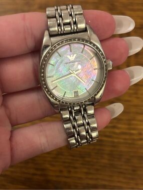 EMPORIO ARMANI MOTHER OF PEARL WATCH